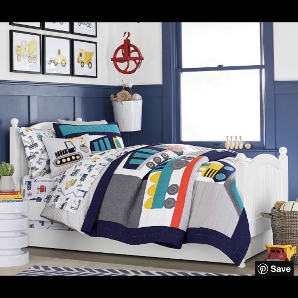 Pottery Barn JAX Construction Truck Quilt (NEW)